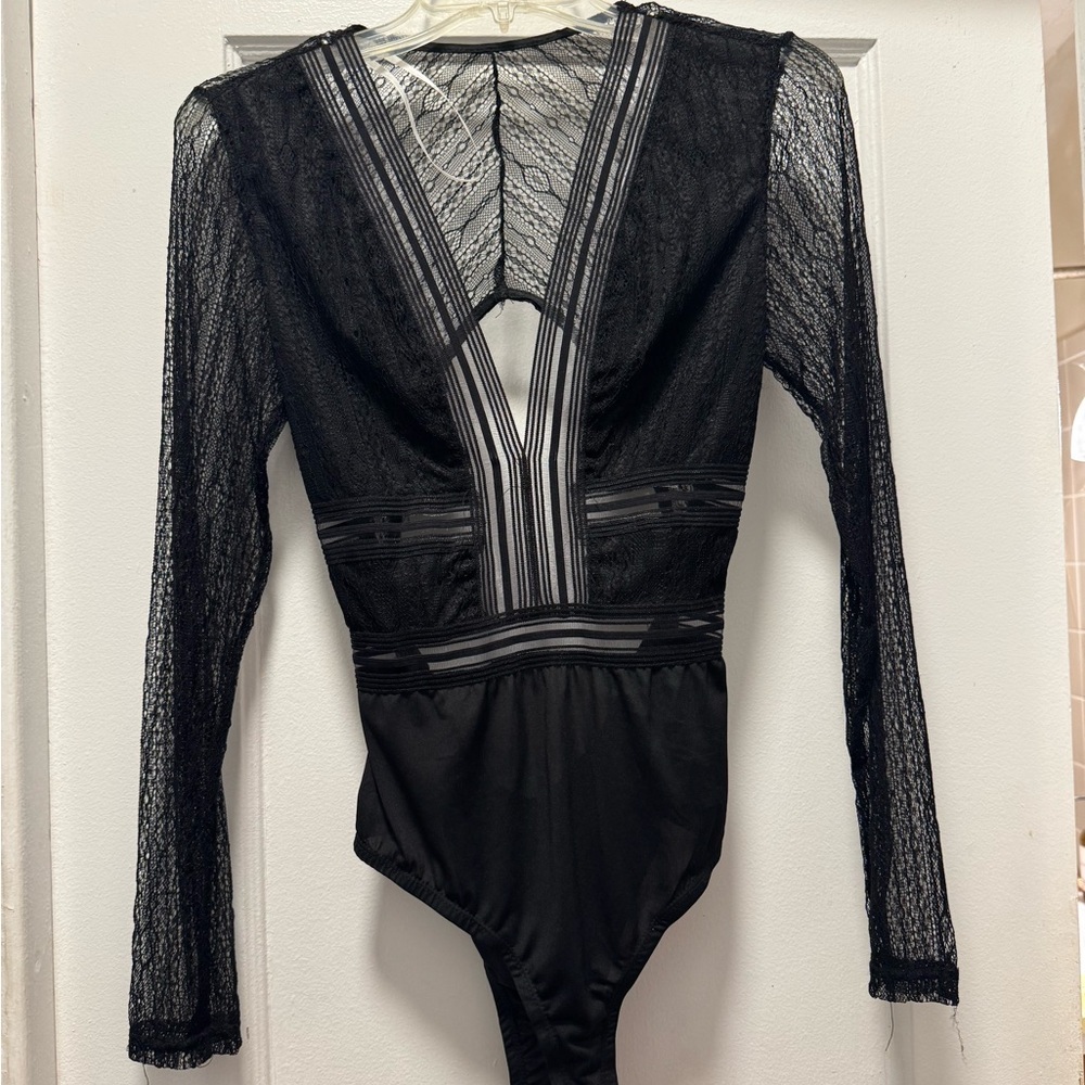Lulu's Black Lace‎ Bodysuit